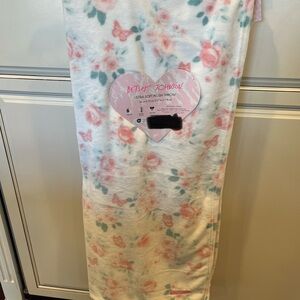 Betsey Johnson Roses Butterfly Floral Throw Blanket Spring Summer